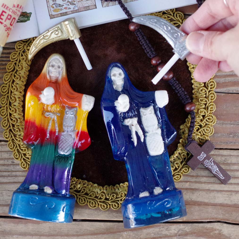 “サンタムエルテ,死神,死神聖母,死の聖母,テピート,スカル,ガイコツ,スカル,像,フィギュア,メキシコ雑貨,メキシコ雑貨PAD”