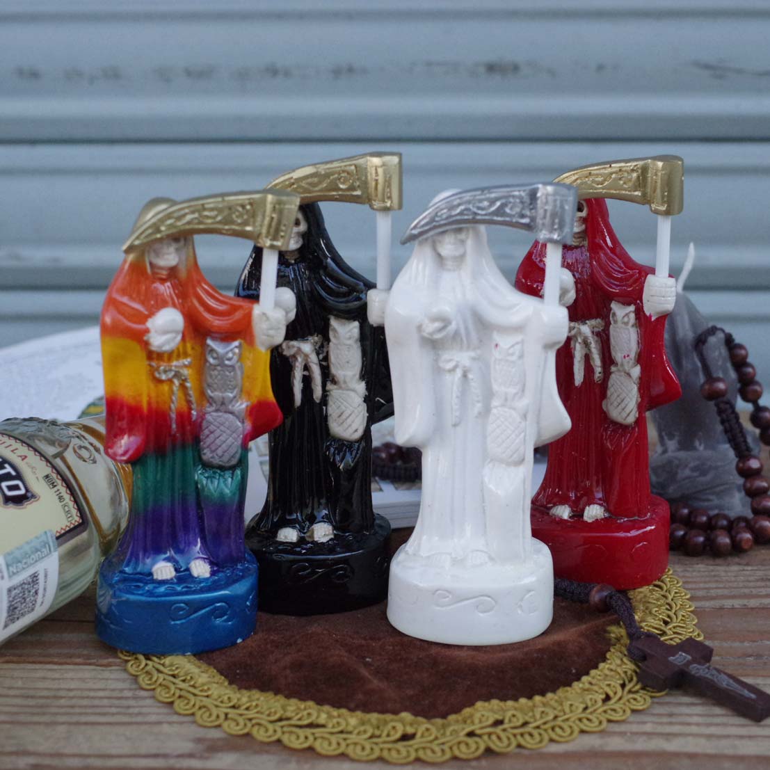 “サンタムエルテ,死神,死神聖母,死の聖母,テピート,スカル,ガイコツ,スカル,像,フィギュア,メキシコ雑貨,メキシコ雑貨PAD”