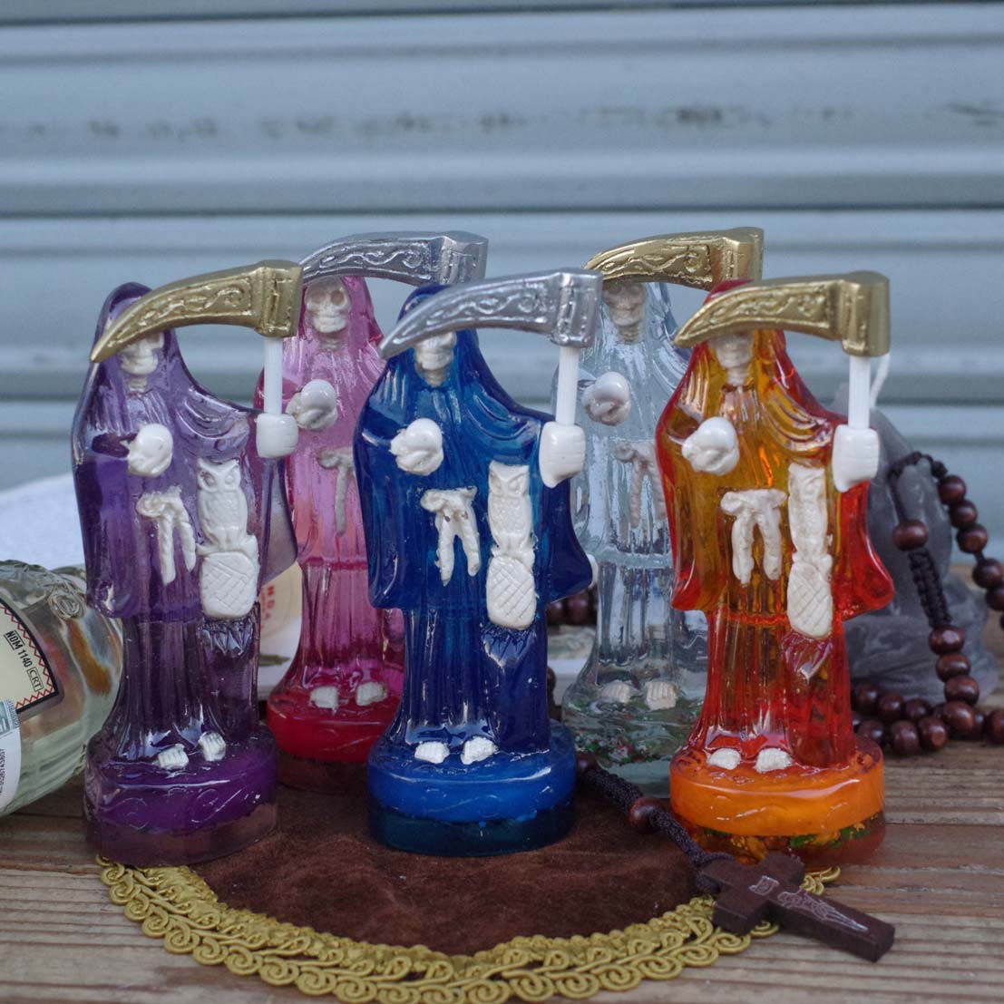 “サンタムエルテ,死神,死神聖母,死の聖母,テピート,スカル,ガイコツ,スカル,像,フィギュア,メキシコ雑貨,メキシコ雑貨PAD”