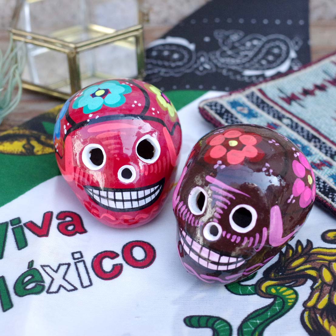 “メキシカンスカル☆カラベラ頭の置物,カラヘッド,カラベラ,ガイコツ,骸骨,スカル,ドクロ,髑髏,メキシカンスカル,頭,リメンバーミー,死者の日,Dia