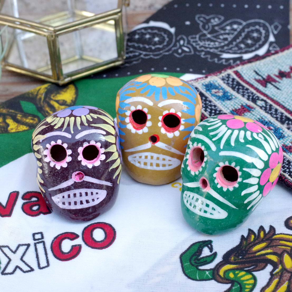 “メキシカンスカル☆カラベラ頭の置物,カラヘッド,カラベラ,ガイコツ,骸骨,スカル,ドクロ,髑髏,メキシカンスカル,頭,リメンバーミー,死者の日,Dia