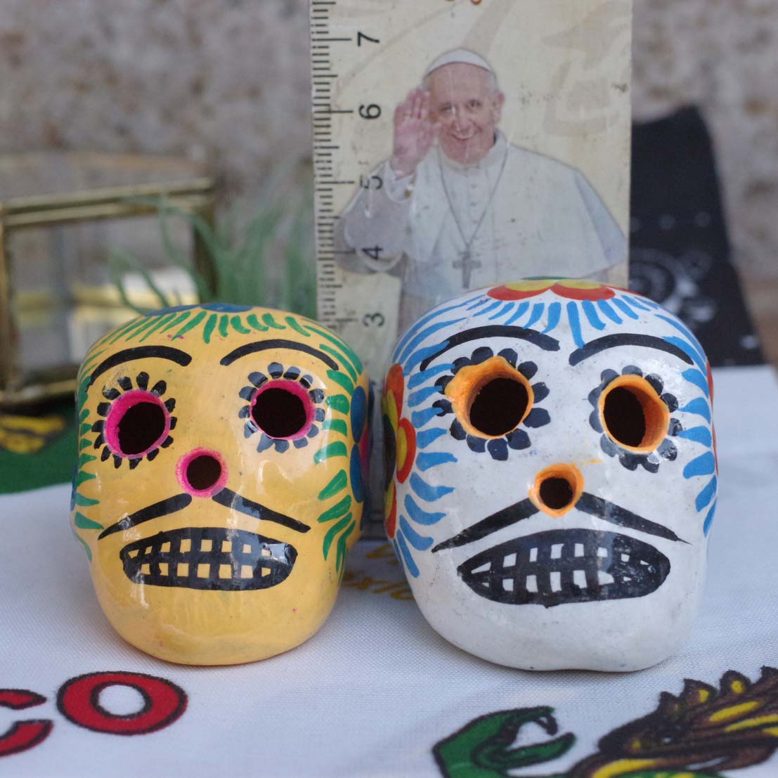 “メキシカンスカル☆カラベラ頭の置物,カラヘッド,カラベラ,ガイコツ,骸骨,スカル,ドクロ,髑髏,メキシカンスカル,頭,リメンバーミー,死者の日,Dia