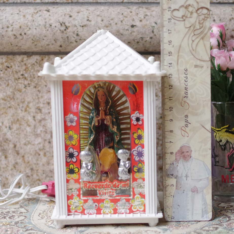 “ランプ,電気,電灯,間接照明,照明,ライト,グアダルーペランプ,グアダルーペ,guadalupe,カトリック像,カトリック,マリア,聖母,像,マリア像,教会,メキシコ,メキシコ雑貨,メキシコ雑貨PAD“